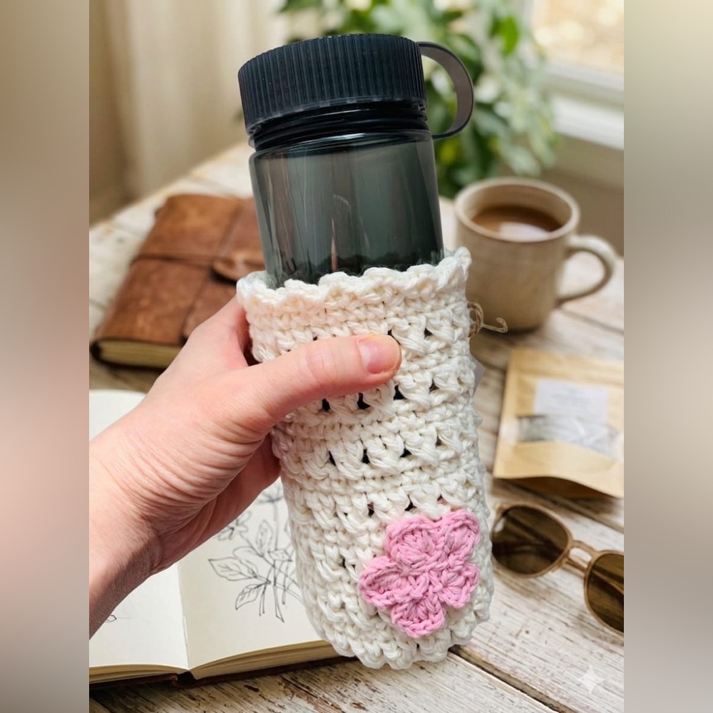 🌸Bottle Holder with Pink Flower